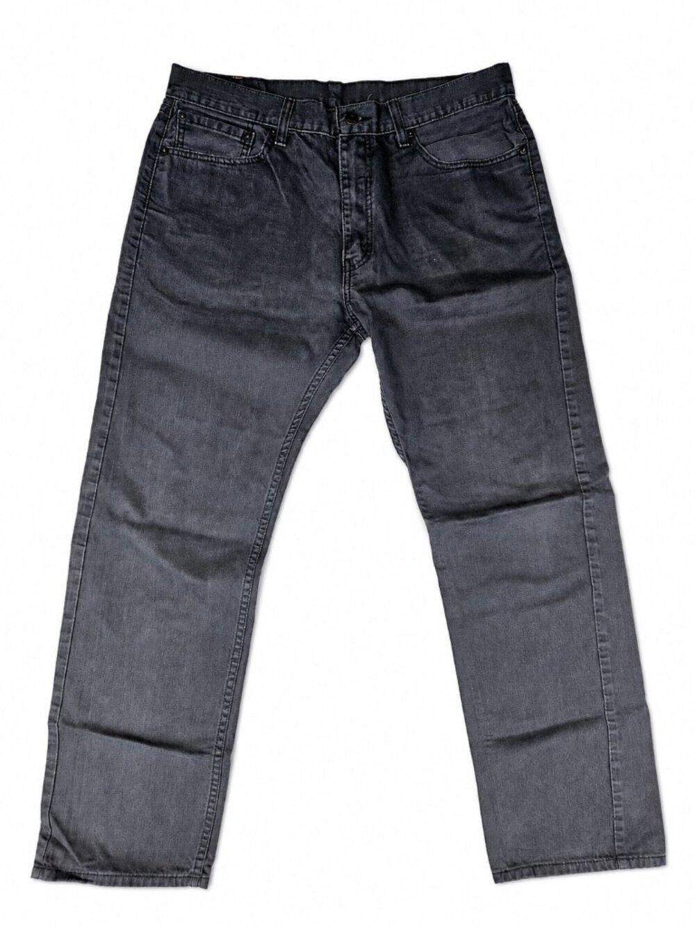 Levi's 505 Straight Fit Jeans Men's 36x32 Gray Black Denim 100% Cotton